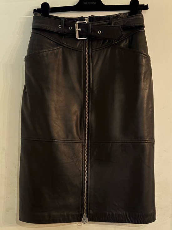 Mackage Dresses & Skirts - Mackage Leather Zip-Front Pencil Skirt with Belt